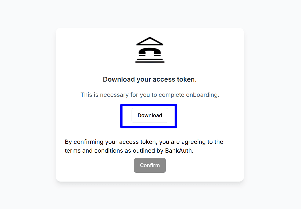 Access Token Download Button