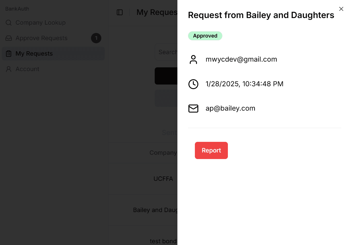 Received Request Sheet